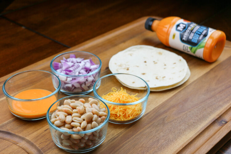 Quick and Easy Buffalo White Bean Quesadilla. Quick Mexican Dinner Idea. Simple healthy dinner idea.