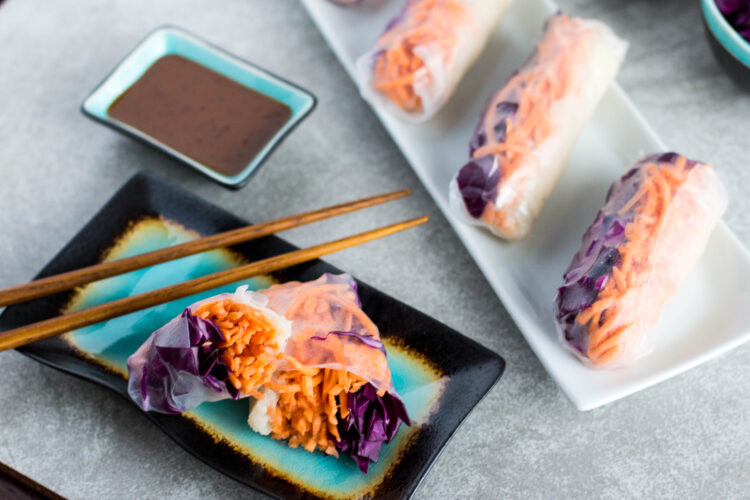 cauliflower rice spring roll, vegan spring rolls, spring rolls without rice
