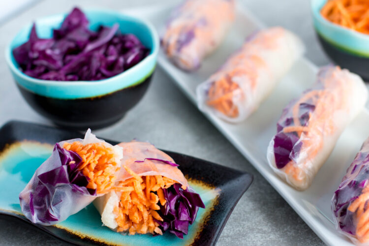 cauliflower rice spring roll, vegan spring rolls, spring rolls without rice