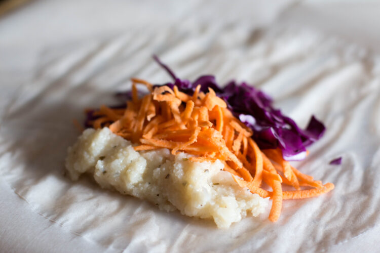 cauliflower rice spring roll, vegan spring rolls, spring rolls without rice