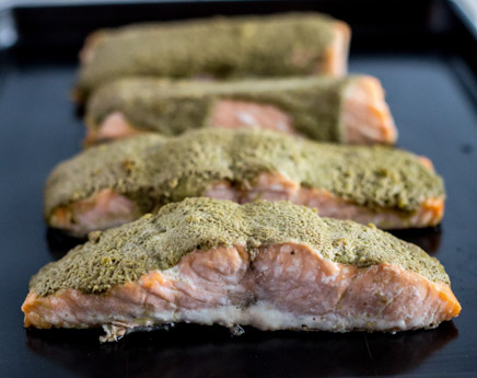 Do you need help planning your meals? Do you need meal prep ideas? If so then you'll love Prep Dish. Cilantro-Pesto Salmon with Roasted Mushrooms and Zucchini. #sponsored