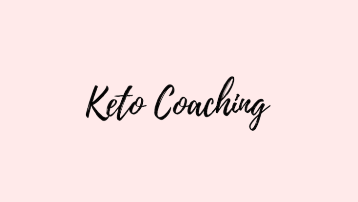 keto coaching image in black text with a pink background