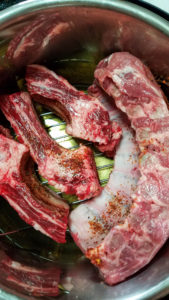 raw beef ribs in an instant pot