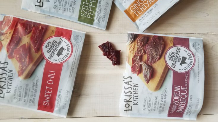 Over head shot of all of Lorissa's Kitchen products which are a good keto snack ideas
