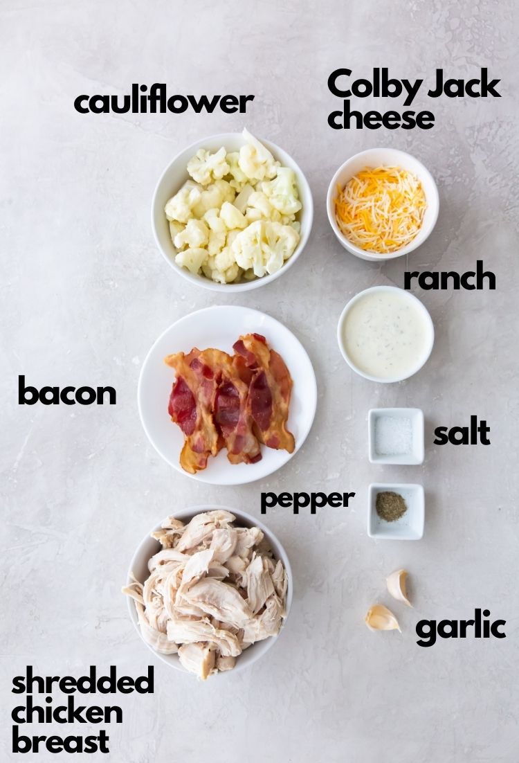 ingredients for keto chicken bacon ranch casserole 