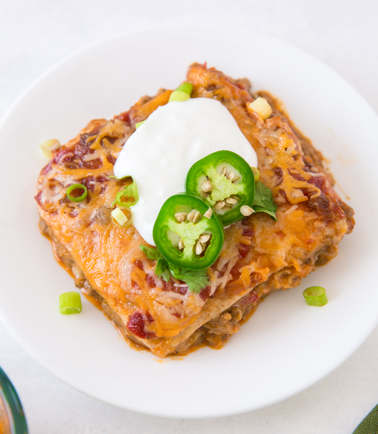a serving of Keto Mexican Casserole