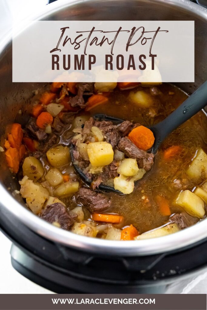 pinterest image for instant pot rump roast