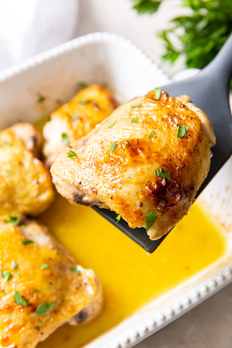 Easy Garlic Broiled Chicken Thighs Lara Clevenger