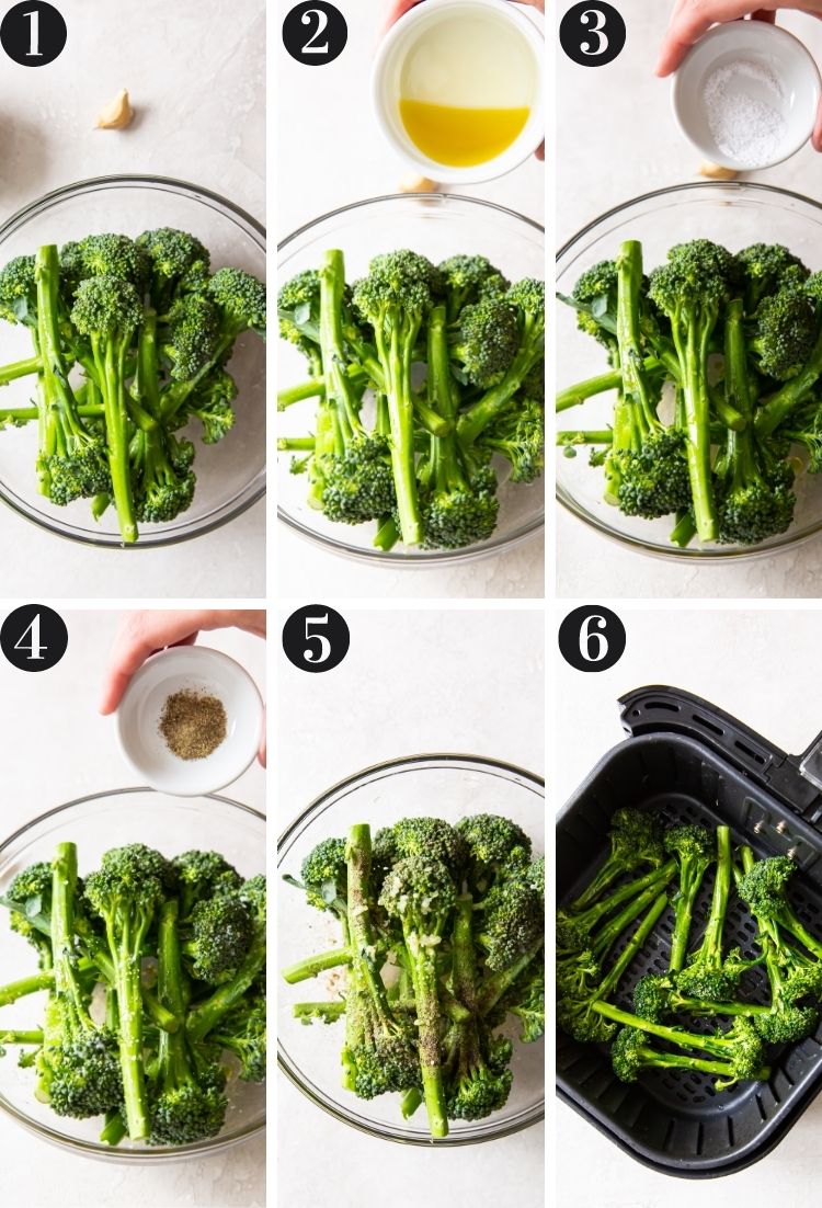step by step guide how to make broccolini in an air fryer