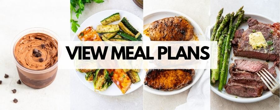 COLLAGE OF PHOTOS OF THE RECIPE WITH THE WORDS "SEE MEAL PLANS"