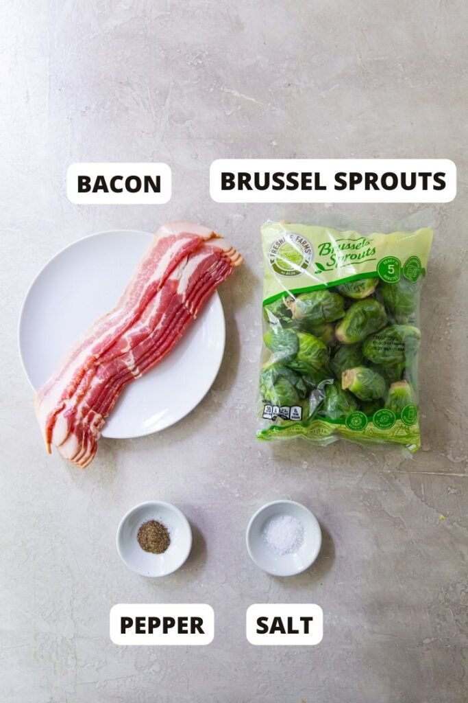 ingredients needed to make brussel sprouts with bacon on The Blackstone Griddle