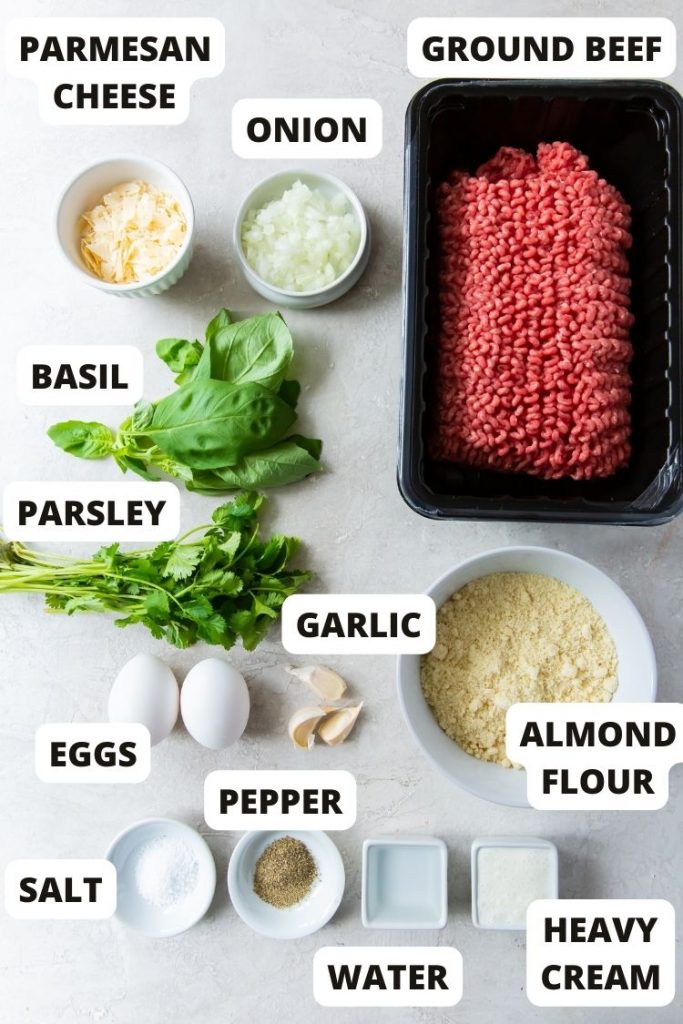 ingredients photo for air fryer keto meatballs