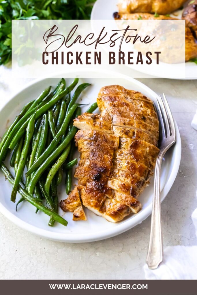 pinterest image of chicken breast and green beans