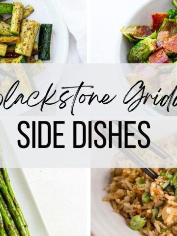 social media image for blackstone side dishes with vegetables and rice