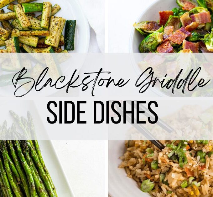 social media image for blackstone side dishes with vegetables and rice