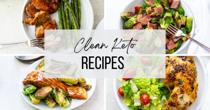 Clean keto recipes (salmon, teriyaki chicken, brussel sprouts, chicken with salad)