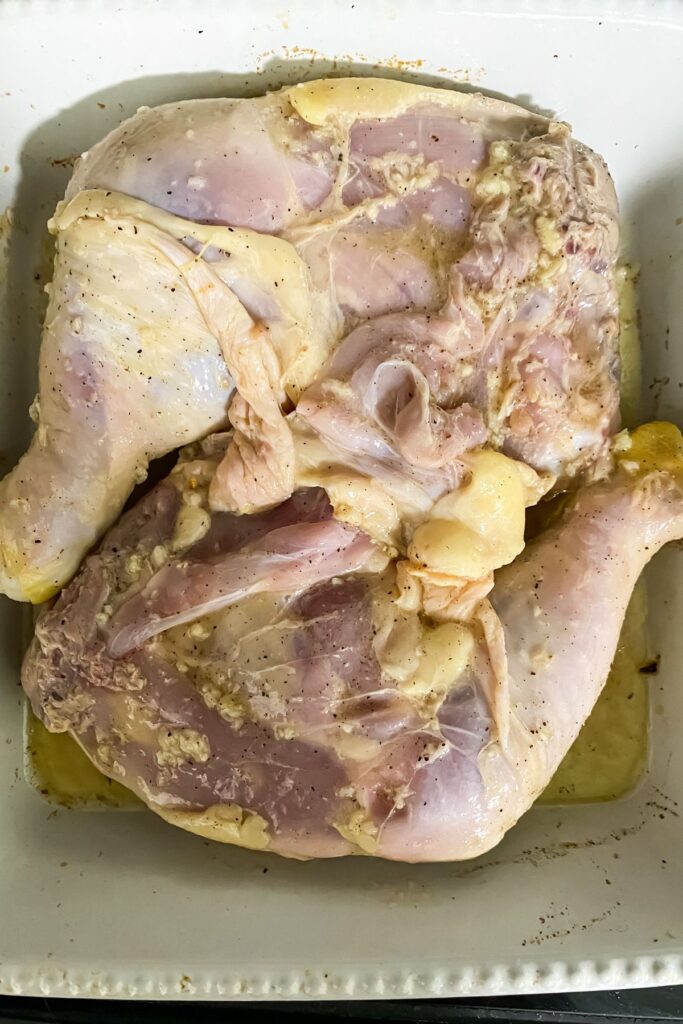 close up image of the bottom of chicken leg quarters