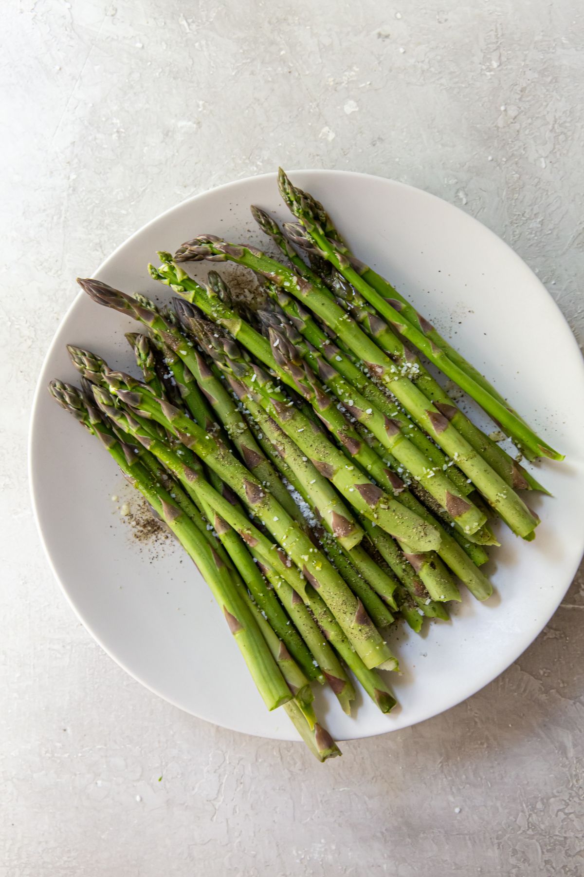 asparagus on a white plate