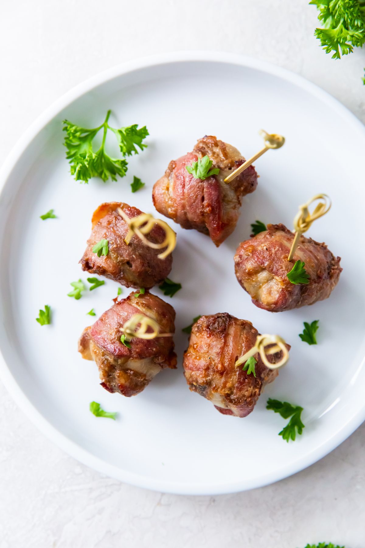 Air Fryer Bacon Wrapped Meatballs
