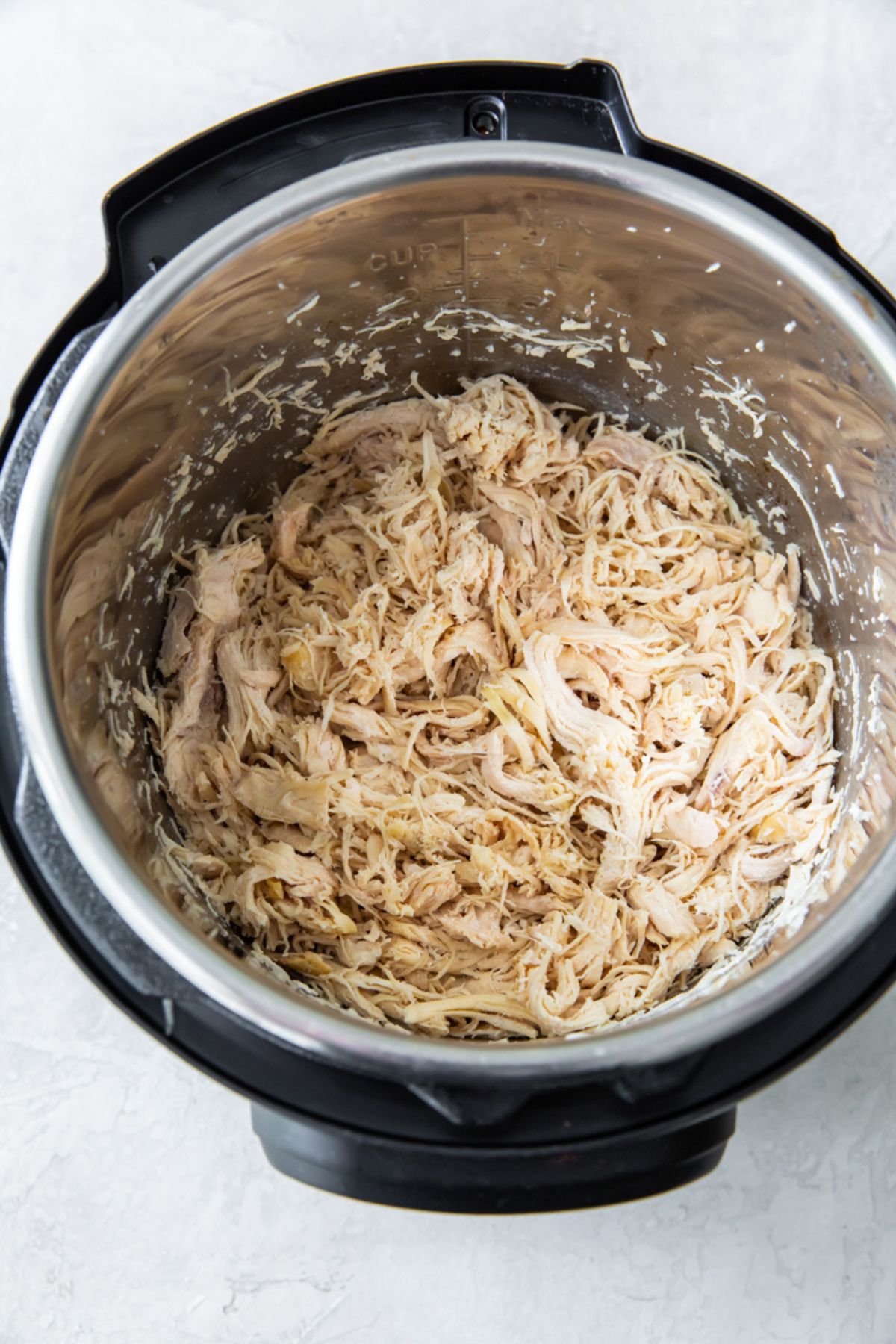 cooked frozen shredded chicken breasts in the instant pot