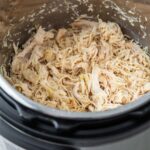 cooked frozen shredded chicken breasts in the instant pot