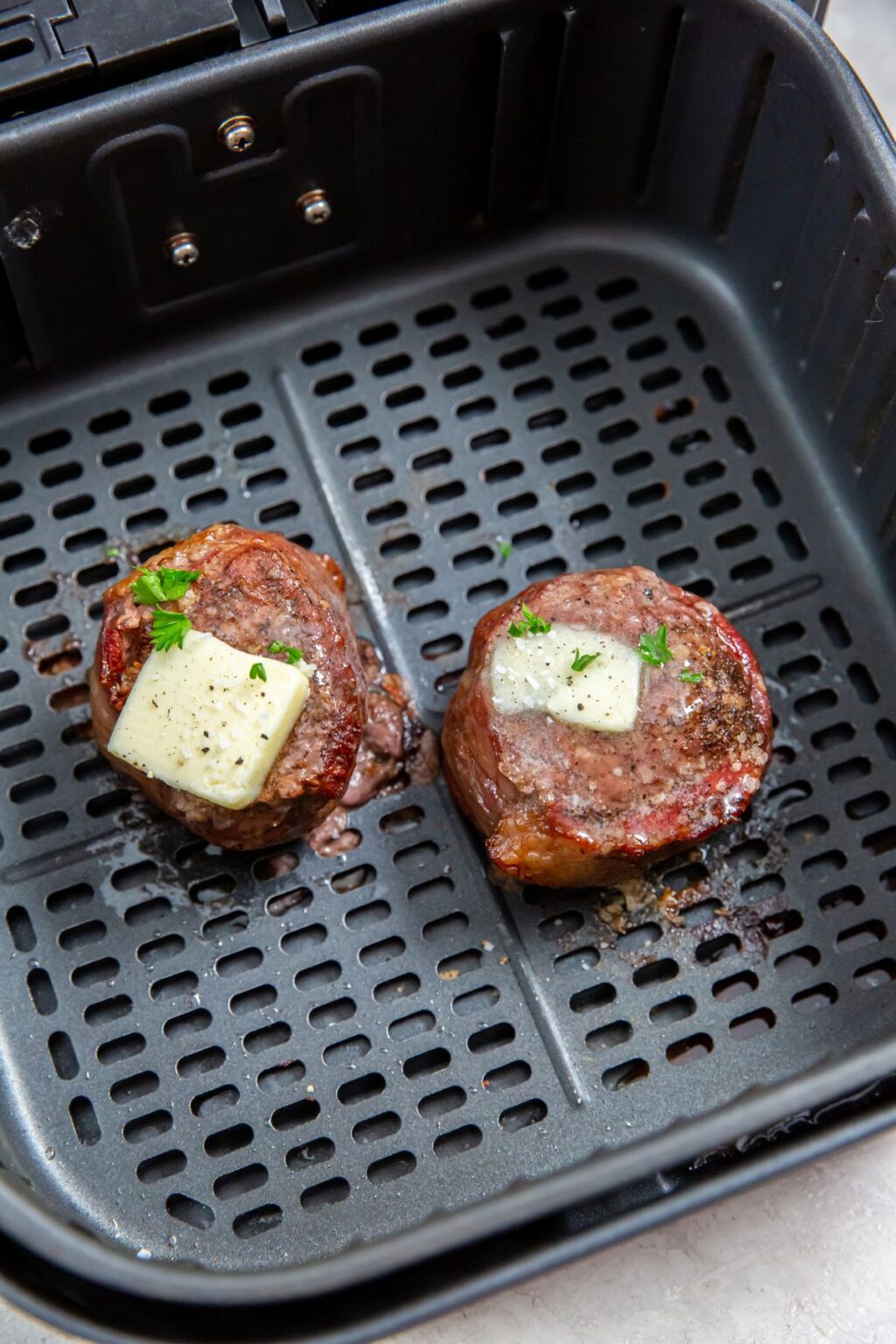 Air Fryer Bacon Wrapped Chuck Tender Filets Lara Clevenger