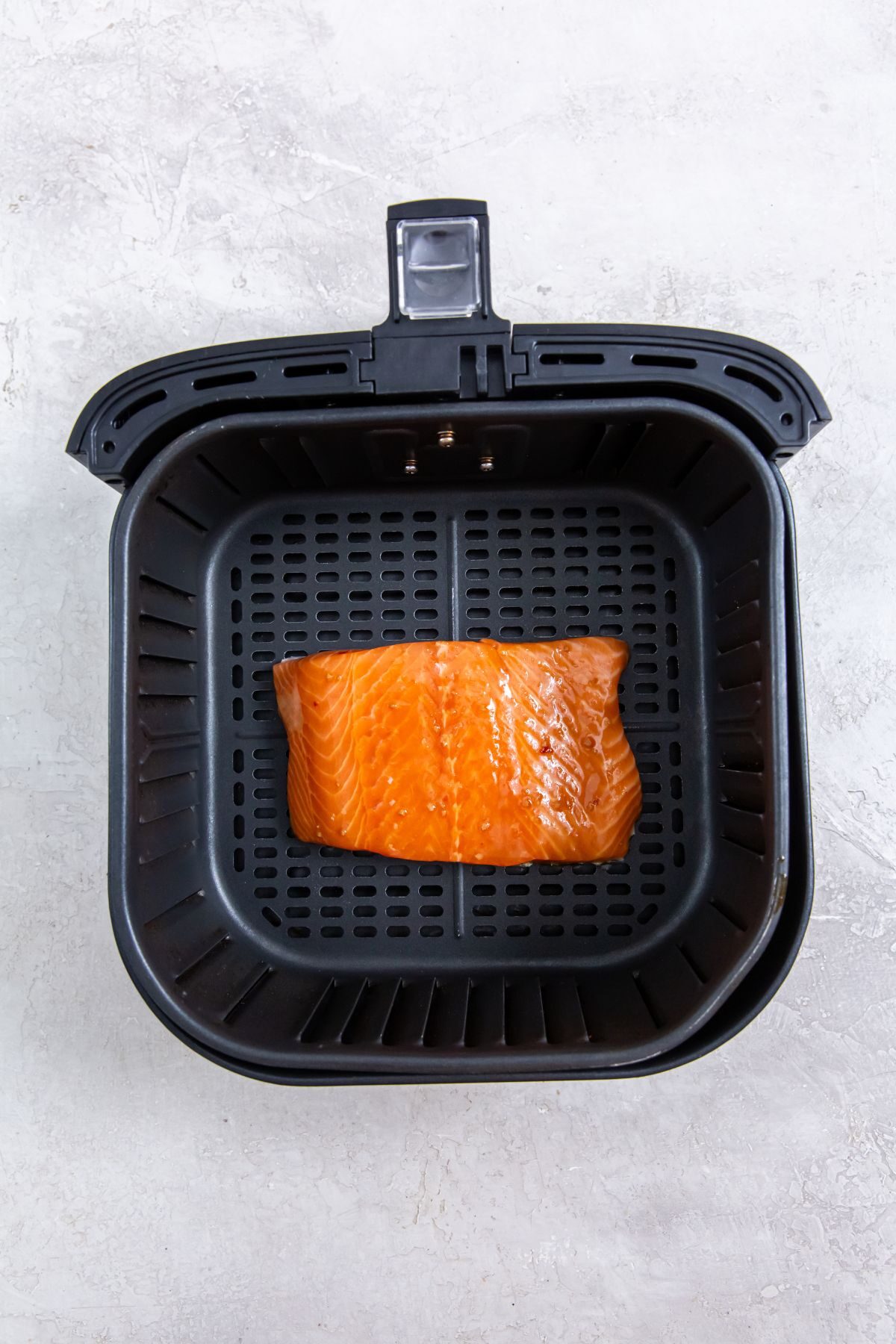 raw teriyaki salmon in the air fryer