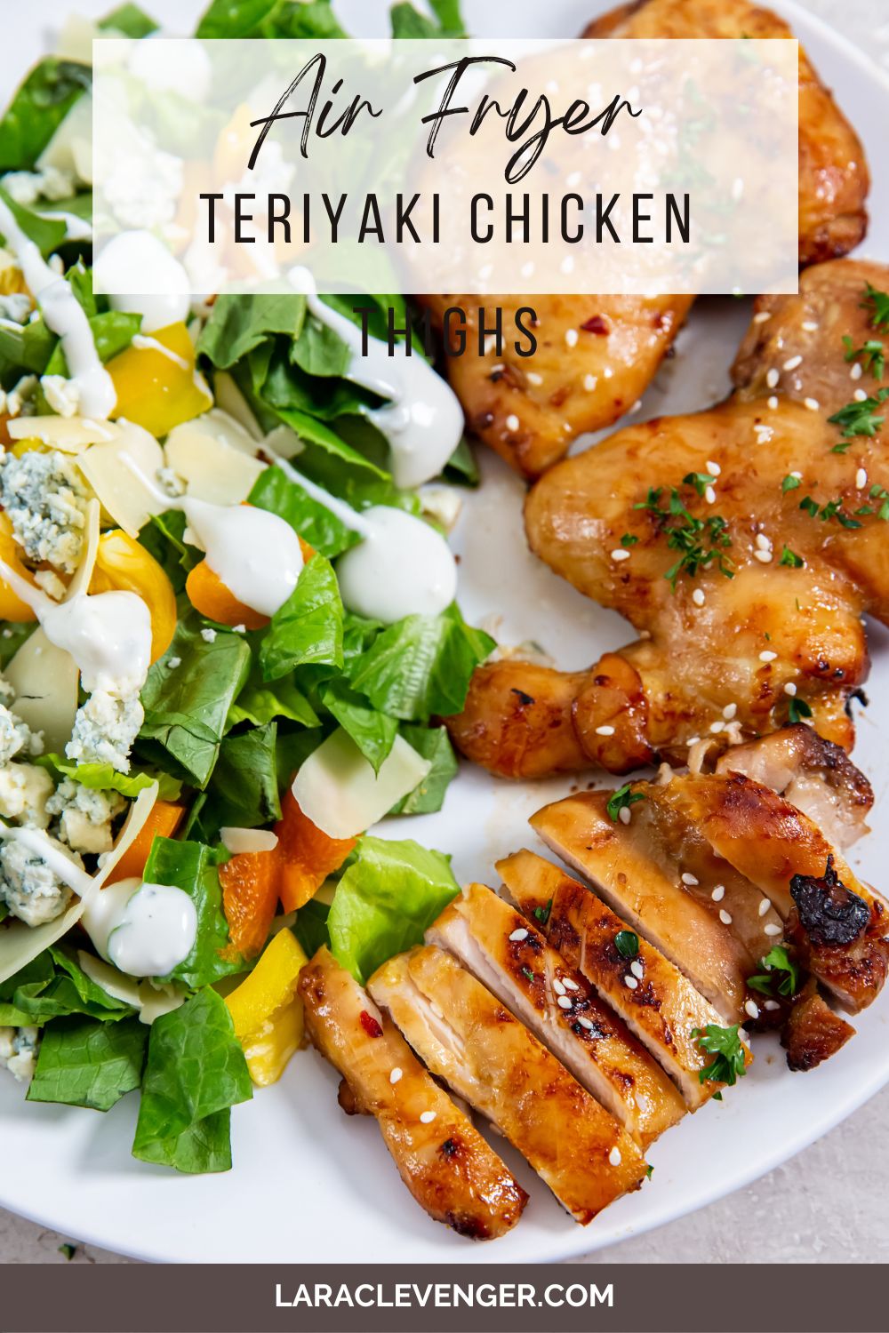 Pinterest of Air Fryer Teriyaki Chicken Thighs