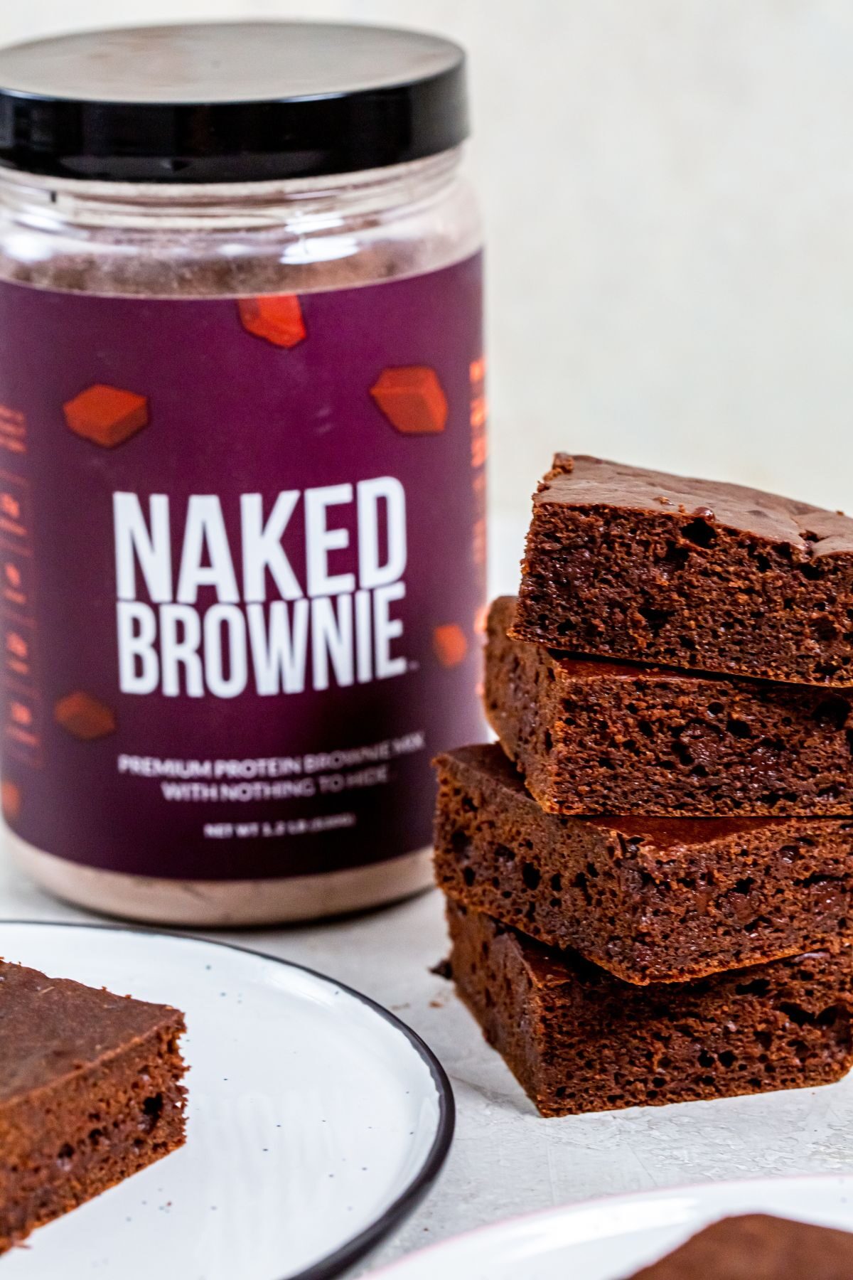 naked brownie brownie container with baked brownies