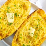 Roasted Spaghetti Squash with butter on top