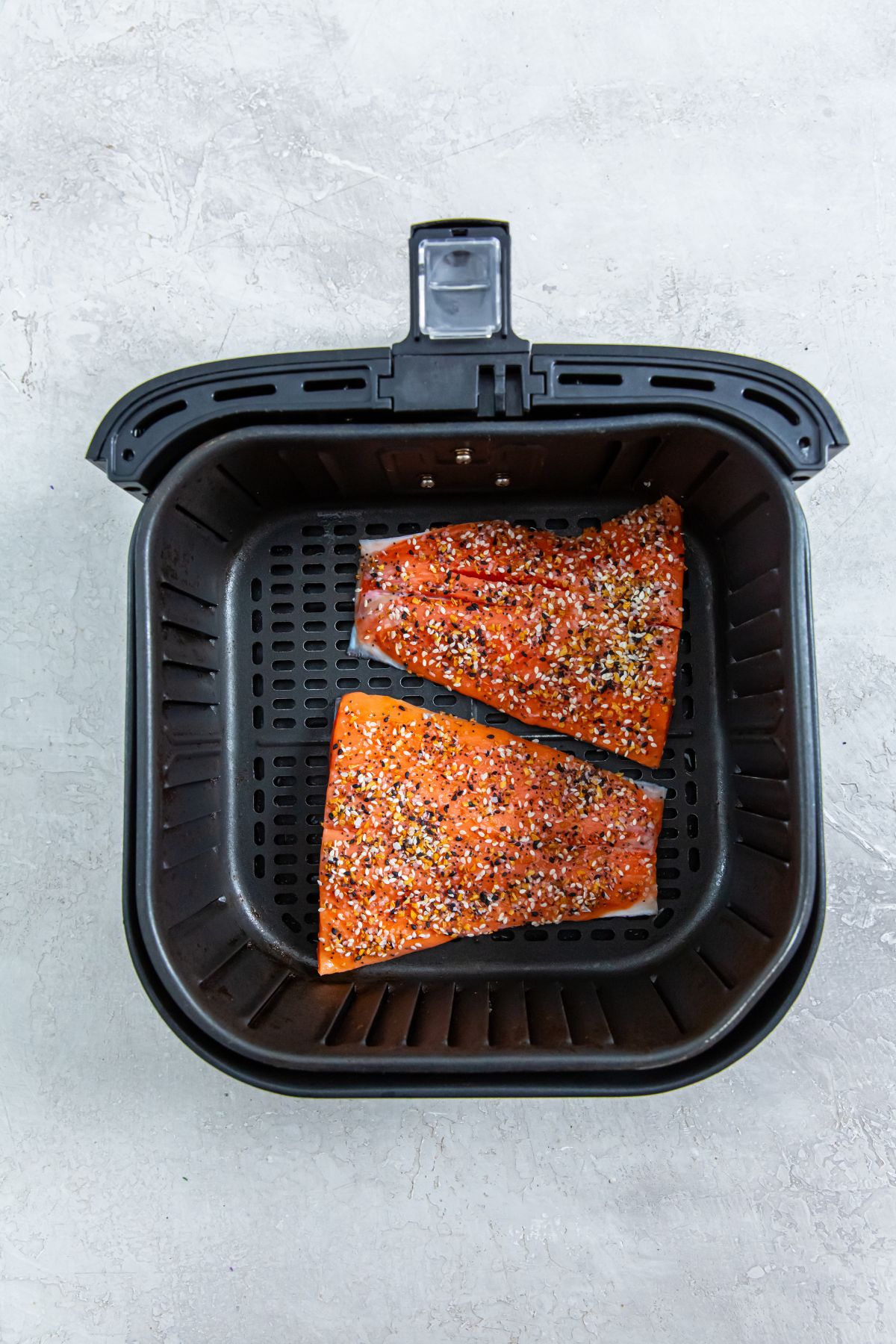 salmon in the air fryer basket