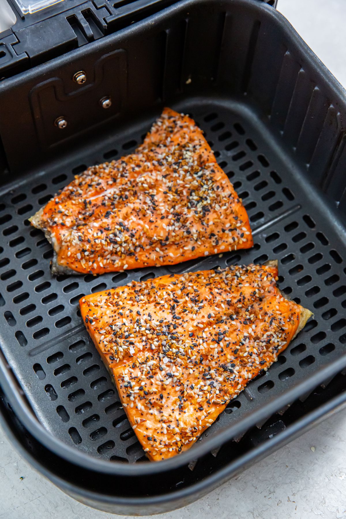 salmon in the air fryer basket