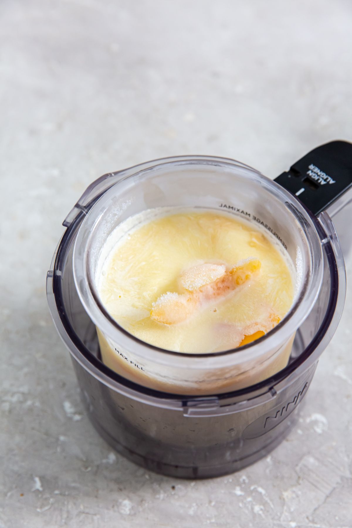frozen peaches and cream in a ninja creami pint
