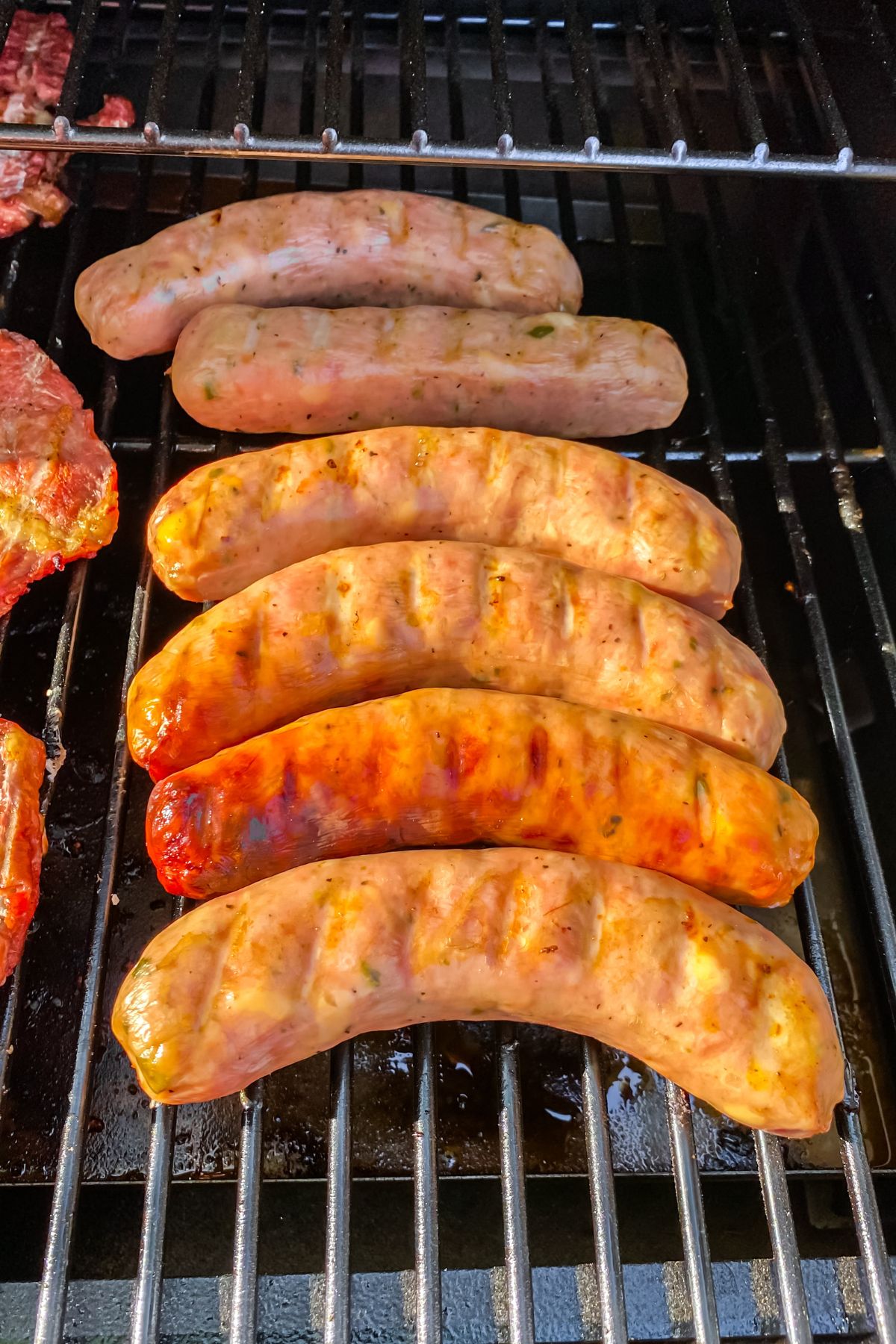 smoked brats in the smoker