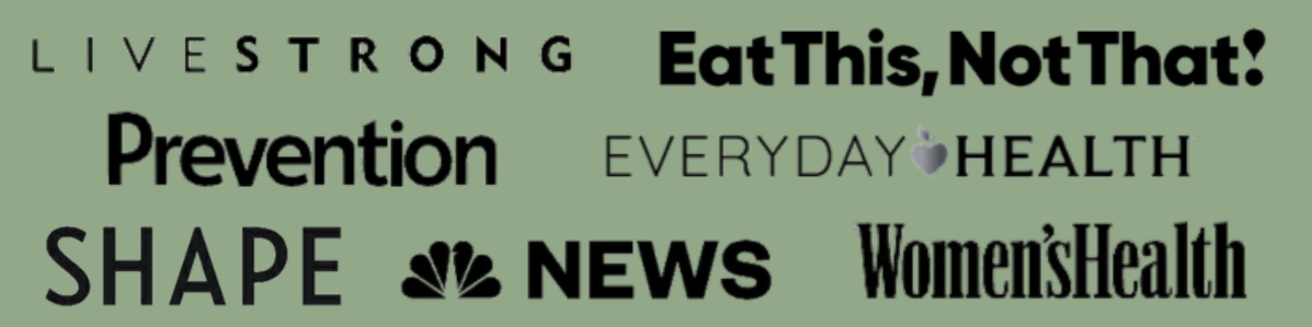 A group of logos featuring the words 'eat this that' and 'prevent this that' designed by a media dietitian.
