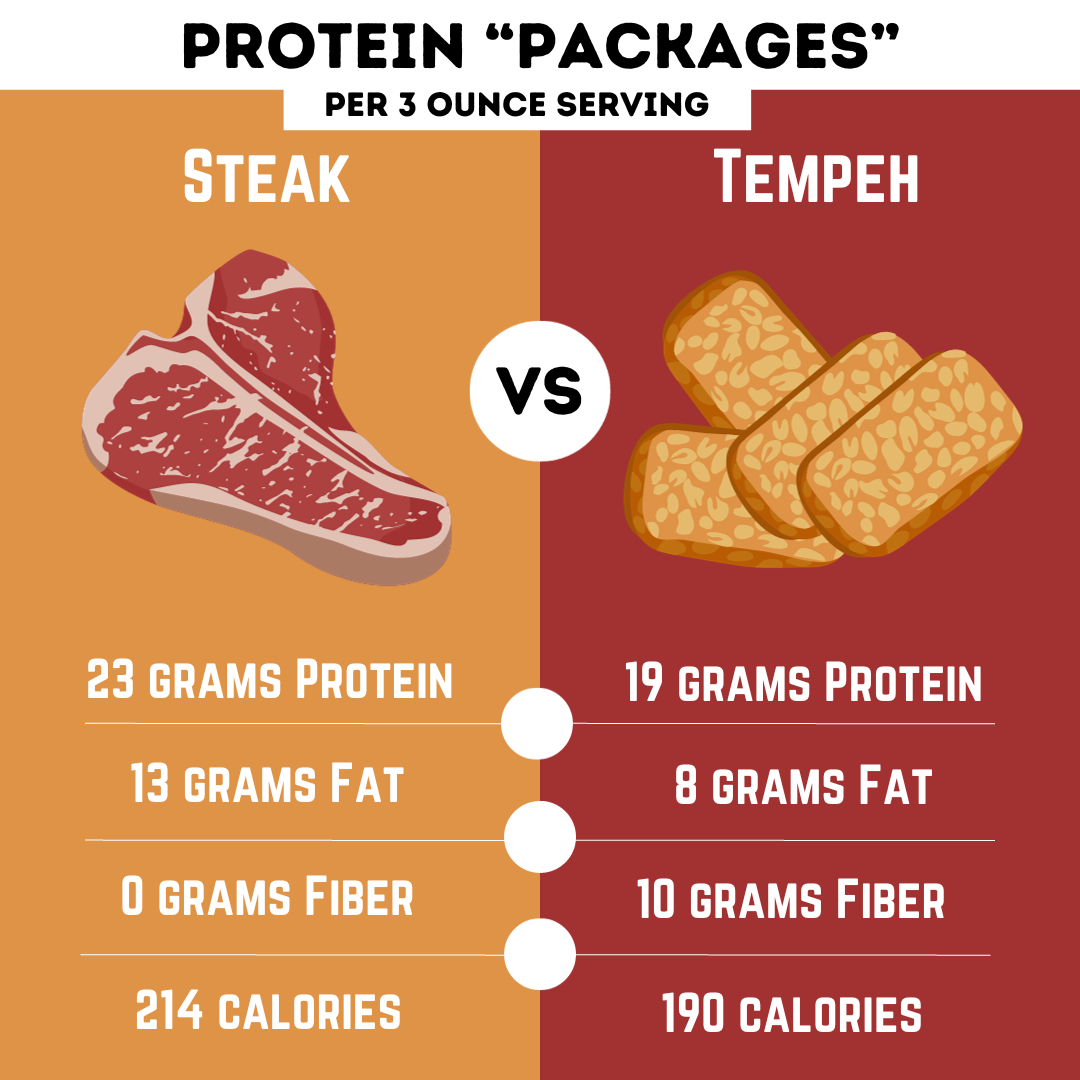 Protein packages vs tempeh vs tempeh.