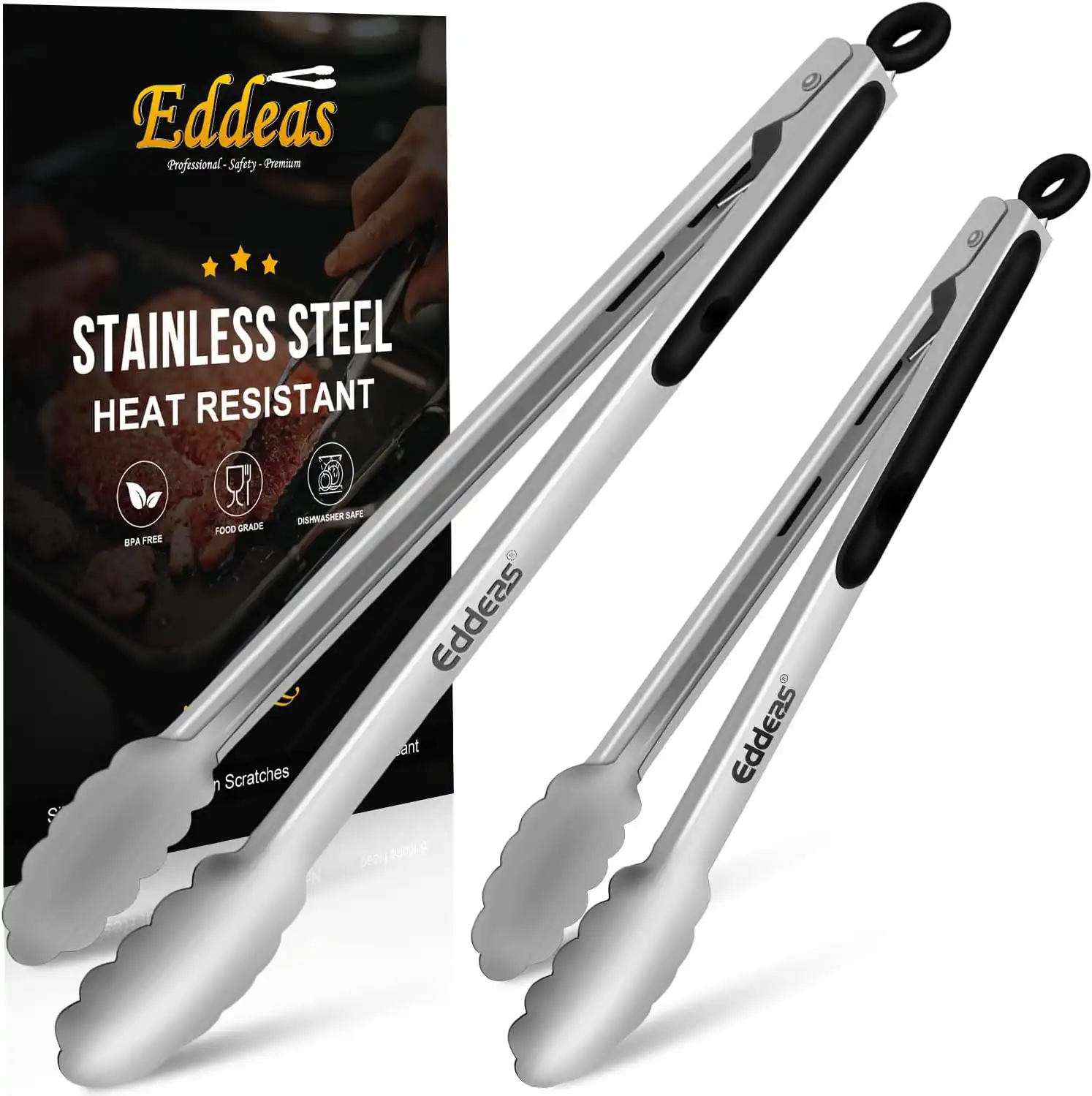 Amazon: Eddeas Grill Tongs, Bbq tongs - 12" and 17 Inch Extra Long Kitchen Tongs