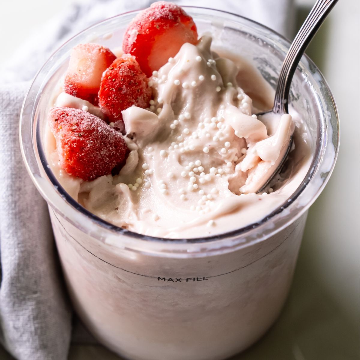 Ninja Creami Strawberry Protein Ice Cream - Lara Clevenger
