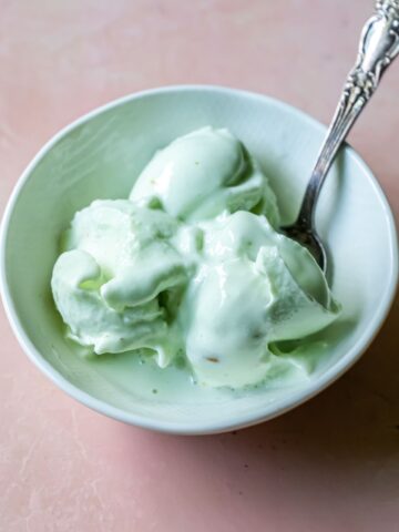 Pistachio Protein Ice Cream with spoon