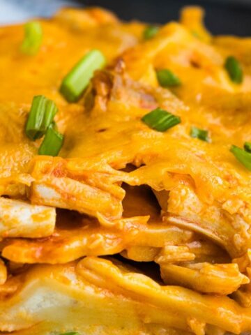 Buffalo chicken ravioli casserole