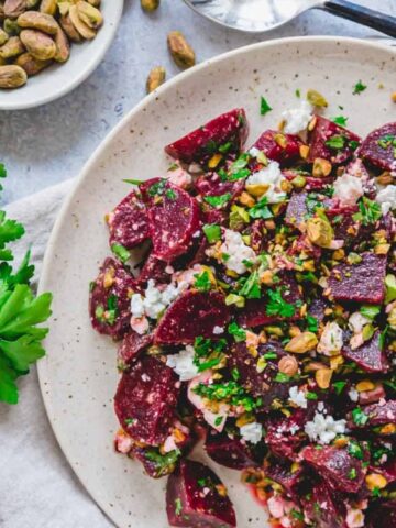 Feta Beet Salad in a plate
