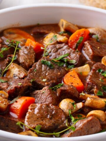 Beef Stew in a big bowl.