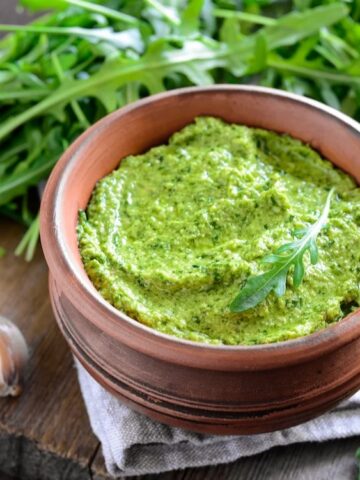 Vegan Pesto Sauce in a bowl