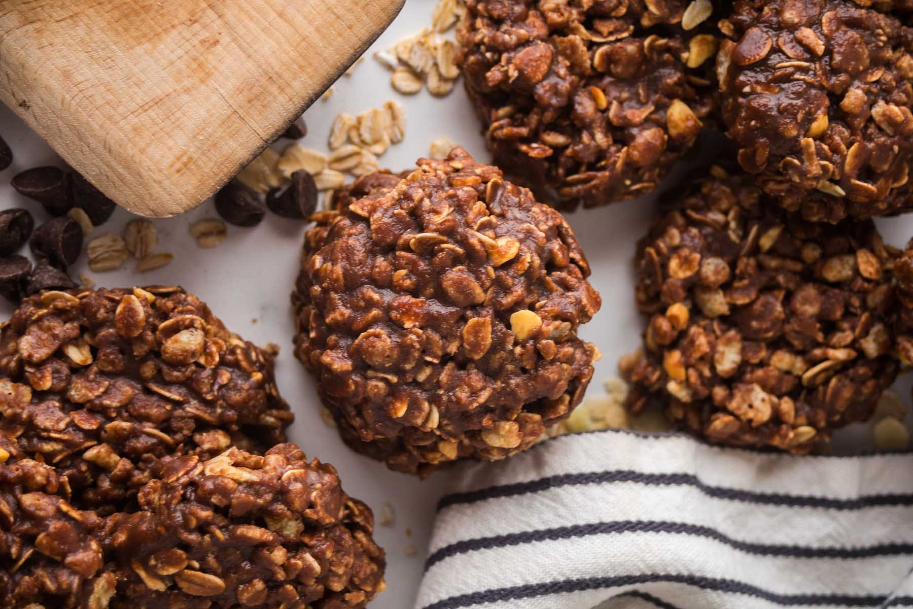 Chocolate Peanut Butter No Bake Cookies.
