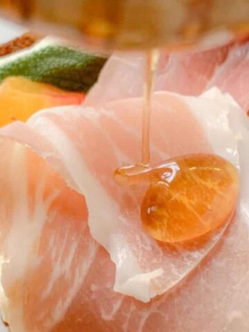 creamy ricotta, sweet peaches, and salty prosciutto come together with a drizzle of honey and crispy sage