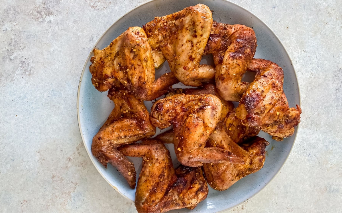 smoked chicken wings on a plate