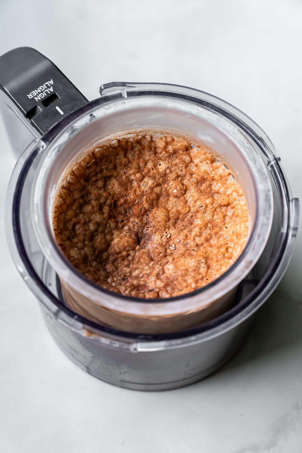 process of making Ninja Creami Dark Chocolate Protein Ice Cream
