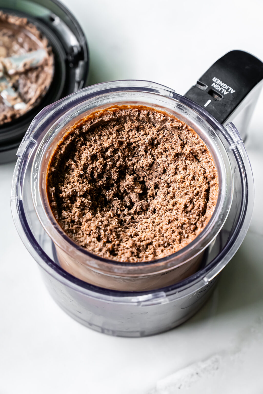 process of making Ninja Creami Dark Chocolate Protein Ice Cream