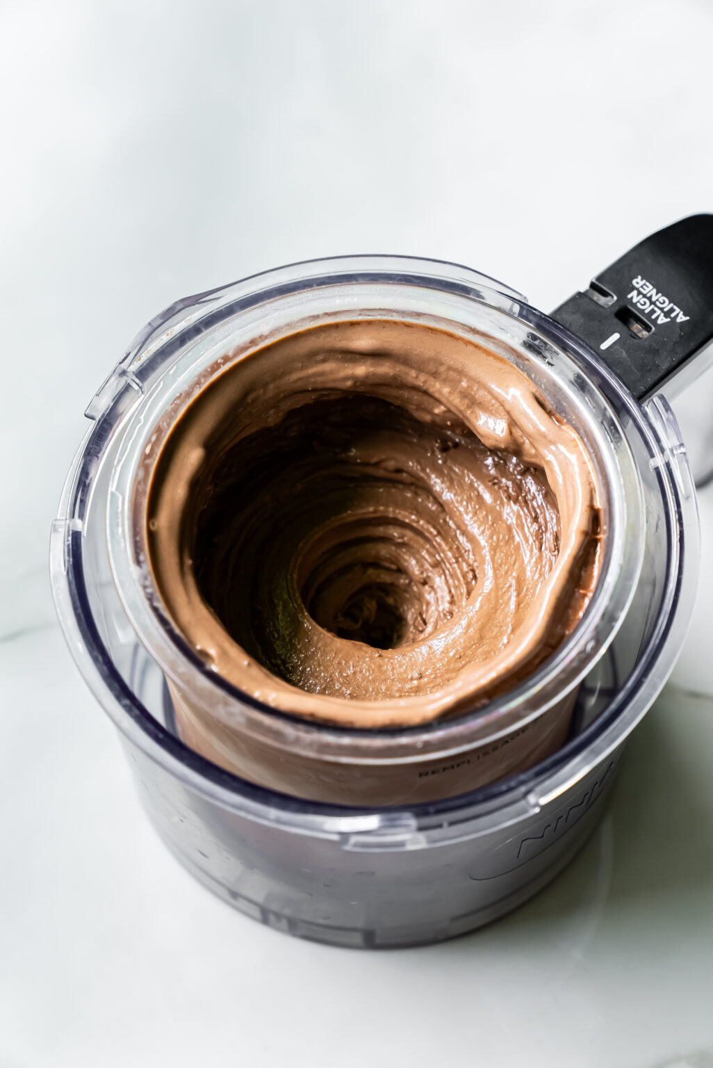 process of making Ninja Creami Dark Chocolate Protein Ice Cream