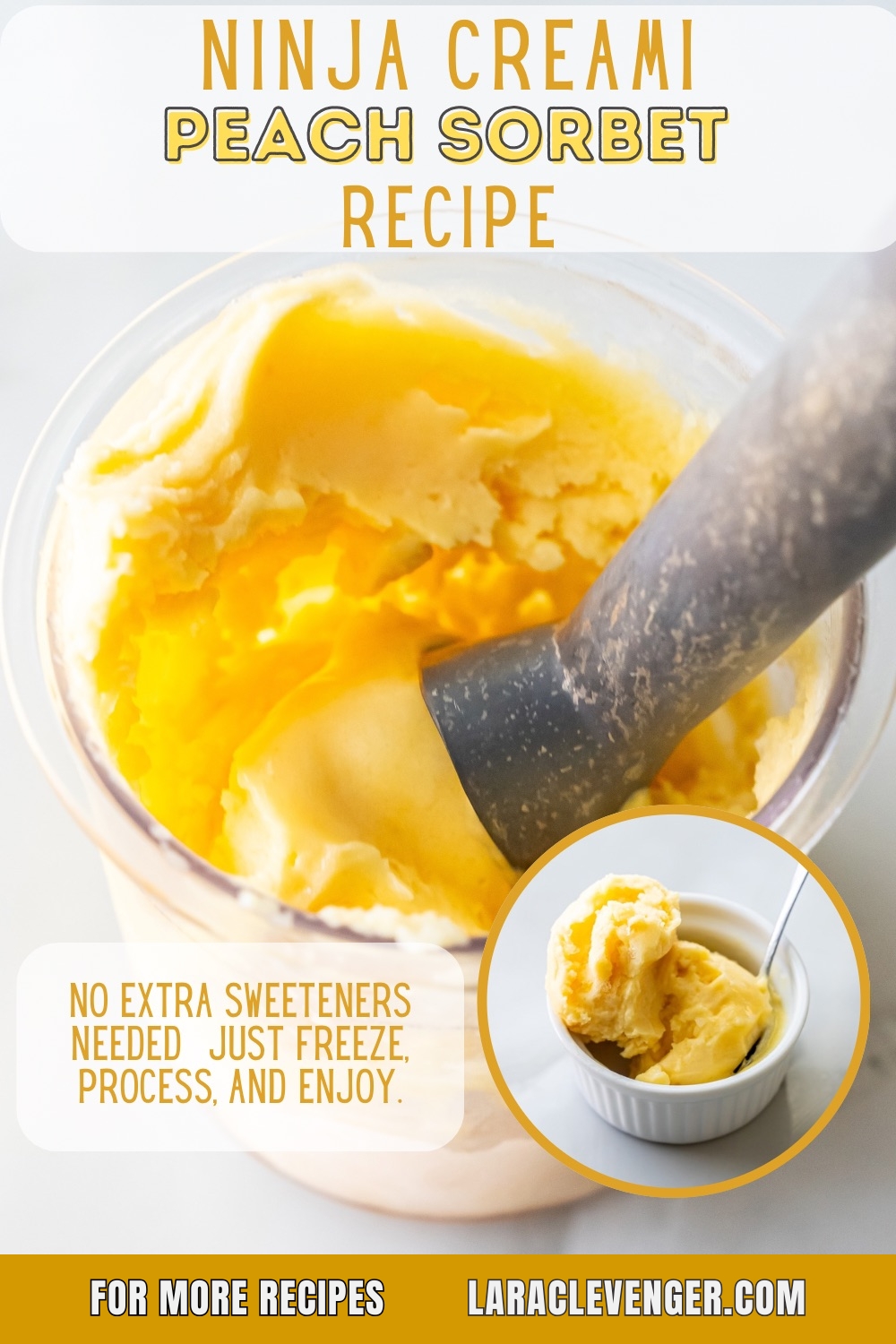 pinterest collage of Ninja Creami Peach Sorbet